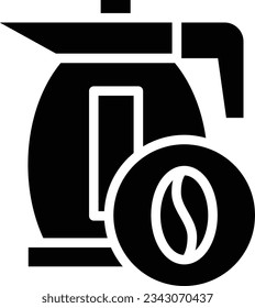 Coffee Maker Glyph Icon - Single Icon, Vector