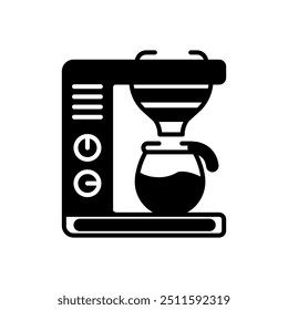 Coffee Maker Glyph Icon, Vector illustration