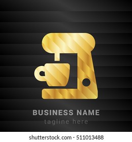 Coffee Maker Gold and Black silk fashion premium icon / Logo