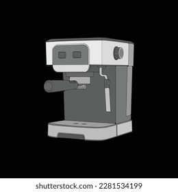Coffee maker hand drawing vector, Coffee maker drawn in a sketch style,Coffee maker practice template outline, vector Illustration.
