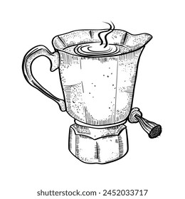 Coffee maker. Hand drawn sketch style. Vector illustration