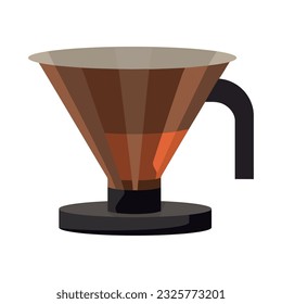 cafetera con mango, ícono de utensilios de cocina aislado