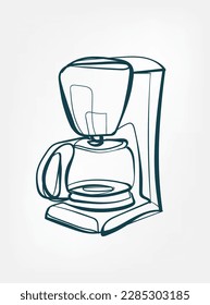 coffee maker home stuff line art vector isolated contour one line isolated