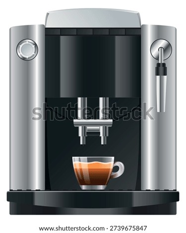 Coffee maker. Hot espresso machine realistic icon