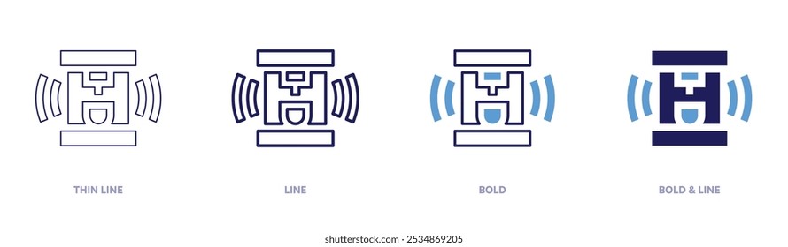 Coffee maker icon in 4 different styles. Thin Line, Line, Bold, and Bold Line. Duotone style. Editable stroke.