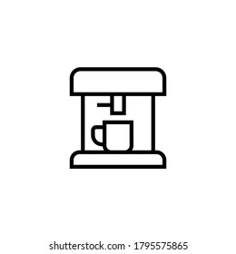 Coffee maker Icon  in black line style icon, style isolated on white background