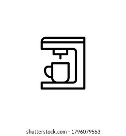 Coffee maker Icon  in black line style icon, style isolated on white background