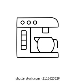 Coffee maker Icon  in black line style icon, style isolated on white background
