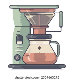 Coffee maker icon brews fresh cappuccino latte icon isolated