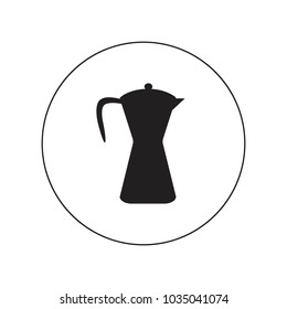 Coffee maker icon in the circle. Isolated object. Vector
