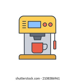 Coffee maker Icon in color icon, isolated on white background 