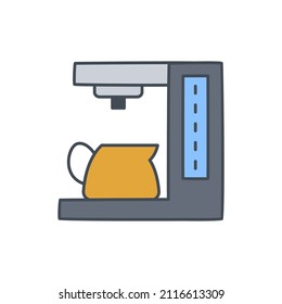Coffee maker Icon in color icon, isolated on white background 
