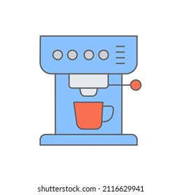 Coffee maker Icon in color icon, isolated on white background 