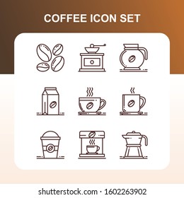 Coffee Maker Icon with colorful Line Art Vector