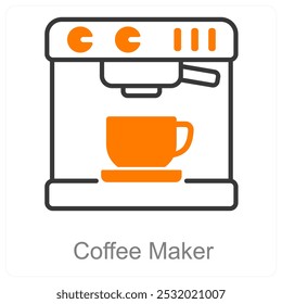 Coffee Maker and coffee icon concept