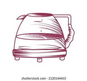 coffee maker icon engraving style