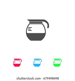 Coffee maker icon flat. Color pictogram on white background. Vector illustration symbol and bonus icons