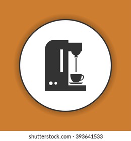 Coffee Maker Icon. Flat Design Style Eps 10