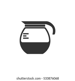 Coffee maker icon flat. Illustration isolated on white background. Vector grey sign symbol