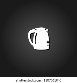 Coffee maker icon flat. Simple White pictogram on black background with shadow. Vector illustration symbol