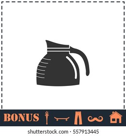 Coffee maker icon flat. Simple vector symbol and bonus icon
