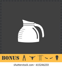 Coffee maker icon flat. Simple vector symbol and bonus icon