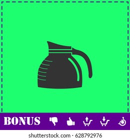Coffee maker icon flat. Simple vector symbol and bonus icon