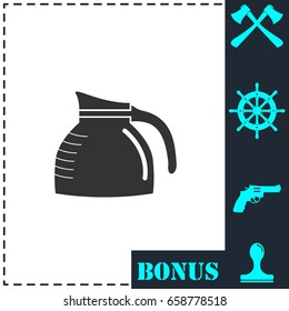 Coffee maker icon flat. Simple vector symbol and bonus icon