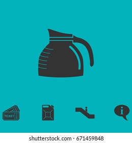 Coffee maker icon flat. Simple vector symbol and bonus icon