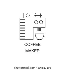 Coffee maker icon. High quality outline element on the topic of Coffee maker . Vector black symbol for design of website, mobile app, infographics, presentation, company's visit card, logo.