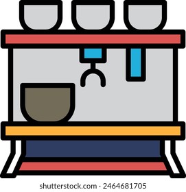 a coffee maker icon illustration in line style