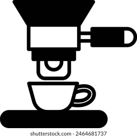 a coffee maker icon illustration in line style