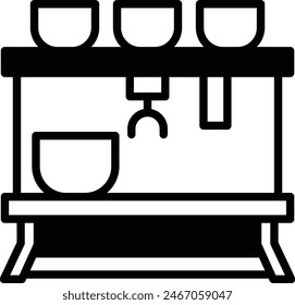 a coffee maker icon illustration in line style