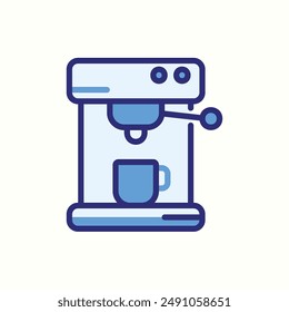 coffee maker icon, isolated blue icon theme workplace