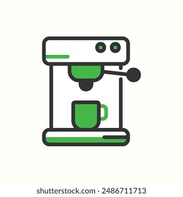 coffee maker icon, isolated colored icon theme workplace