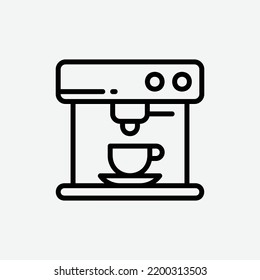  coffee maker icon, isolated consumer goods outline icon in light grey background, perfect for website, blog, logo, graphic design, social media, UI, mobile app