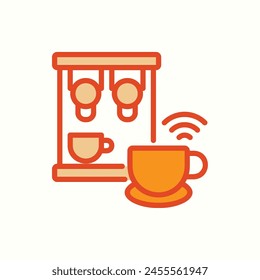 coffee maker icon, isolated icon in light background, perfect for website, blog, logo, graphic design, social media, UI, mobile app