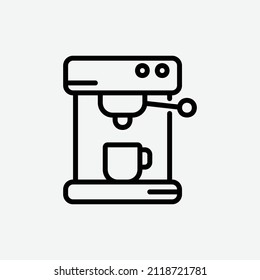  coffee maker icon, isolated office outline icon in light grey background, perfect for website, blog, logo, graphic design, social media, UI, mobile app, EPS 10 vector illustration
