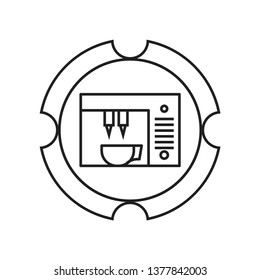 coffee maker icon isolated on white background, vector illustration