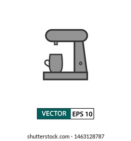 Coffee maker icon. Isolated on white background. Vector illustration EPS 10