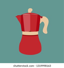 Coffee maker icon. Italian. Flat design vector illustration