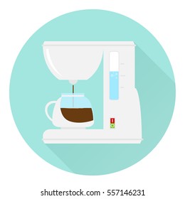 Coffee maker, coffee maker icon, kitchen appliances, drink. Flat design, vector illustration, vector.