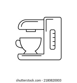 Coffee maker icon in line style icon, isolated on white background