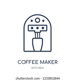 Coffee maker icon. Coffee maker linear symbol design from Kitchen collection. Simple outline element vector illustration on white background