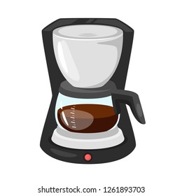 Coffee maker icon for menu design. Vector illustration, isolated on white background.