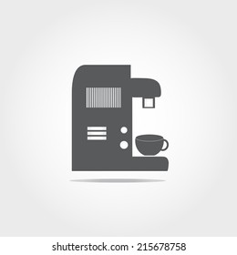 Coffee maker icon on white background