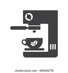 Coffee maker icon on the white background. 