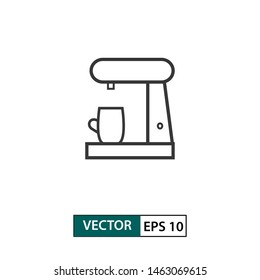 Coffee maker icon. Outline style. Isolated on white background. Vector illustration EPS 10