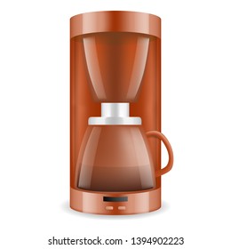 Coffee maker icon. Realistic illustration of coffee maker vector icon for web design isolated on white background