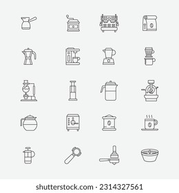 Coffee maker icon set collection, simple editable design